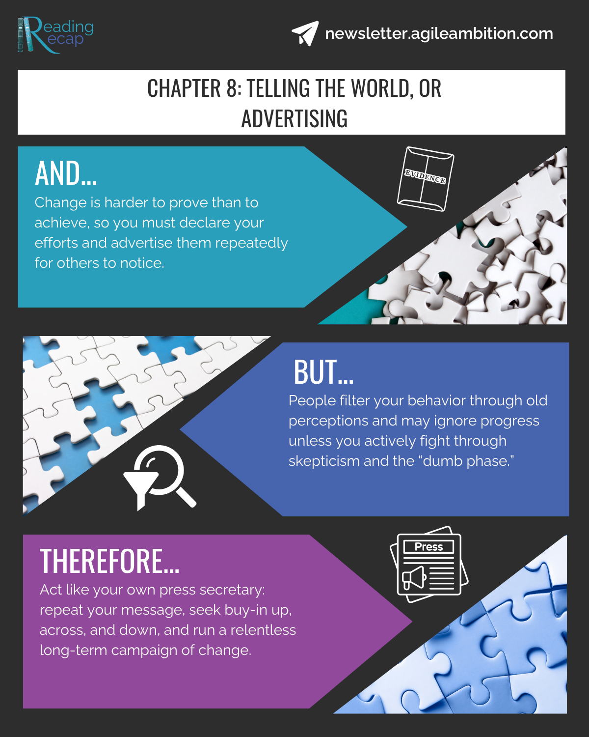 Infographic explaining why leaders must communicate change repeatedly to build trust.