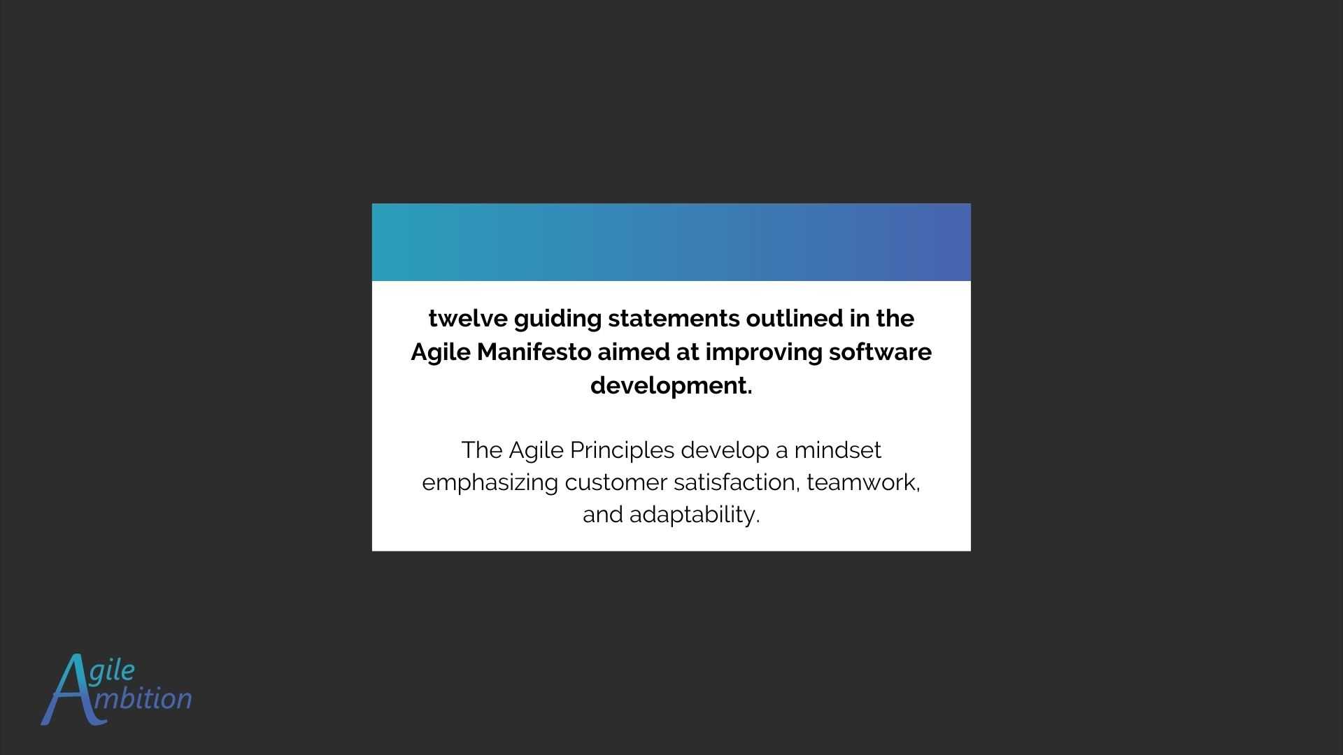 Agile Principles | Agile Ambition