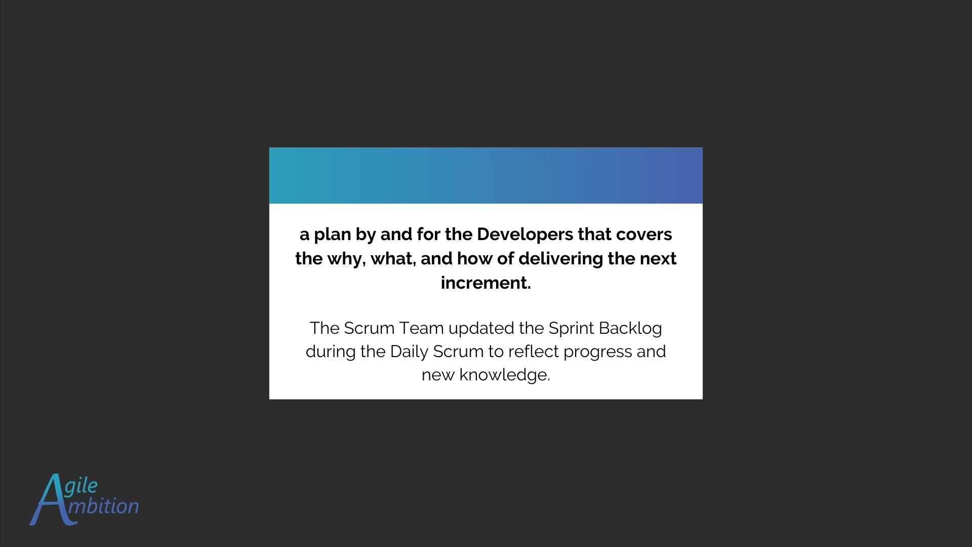 Sprint Backlog | Agile Ambition